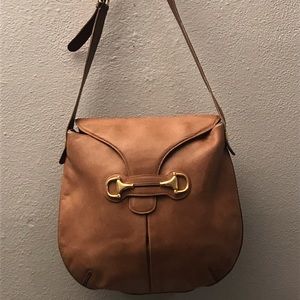Vintage Gucci all leather crossbody light brown